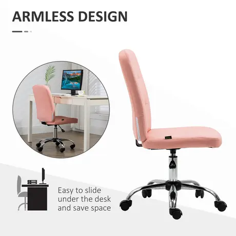 Buy Vinsetto Armless Faux Leather Office Chair - Pink, 6 from Furnituretta