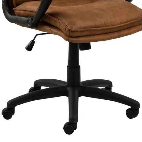 Buy Brad Swivel Office Desk Chair – Camel Brown Microfiber with Armrests, 7 from Furnituretta