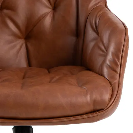 Buy Erik Gas Lift Desk Chair – Brandy PU Leather with Swivel & Height Adjustment, 7 from Furnituretta