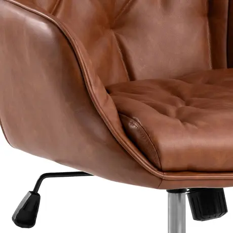 Buy Erik Gas Lift Desk Chair – Brandy PU Leather with Swivel & Height Adjustment, 9 from Furnituretta