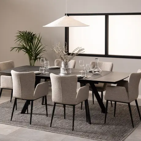 Buy Blackburn Black Ceramic Dining Table – Extendable with Hidden Leaves, 5 from Furnituretta