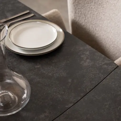 Buy Blackburn Black Ceramic Dining Table – Extendable with Hidden Leaves, 10 from Furnituretta