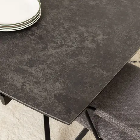 Buy Blackburn Black Ceramic Dining Table – Extendable with Hidden Leaves, 9 from Furnituretta