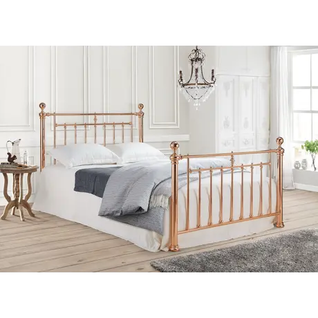 Buy Stylish & Durable: Alexander Double Bed Rose Gold, Colour: Rose Gold, Size: 4ft 6/Double, Item Width: 147, 6 from Furnituretta