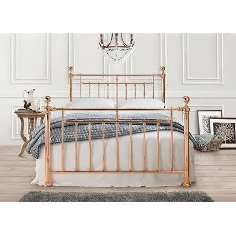 Buy Stylish & Durable: Alexander Double Bed Rose Gold, Colour: Rose Gold, Size: 4ft 6/Double, Item Width: 147, 5 from Furnituretta