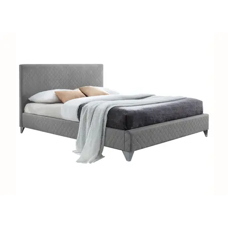 Buy Comfortable & Stylish: Brooklyn Light Grey Double Bed, Colour: Light Grey, Size: 4ft 6/Double, Item Width: 144 from Furnituretta