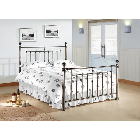 Buy Stylish & Durable: Alexander Black Nickel Double Bed, Colour: Black Nickel, Size: 4ft 6/Double, Item Width: 147, 5 from Furnituretta