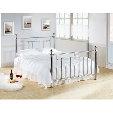 Buy Stylish & Durable: Alexander Chrome Nickel King Size Bed, Colour: Chrome, Size: 5ft/King , Item Width: 162.5, 5 from Furnituretta