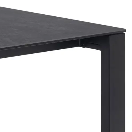 Buy Brentford Matt Black Ceramic Dining Table – 6-Seater with Powder-Coated Steel Base, 7 from Furnituretta