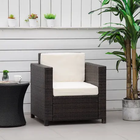 Buy Outsunny 1 Seater Rattan Garden All-Weather Wicker Weave Single, 2 from Furnituretta
