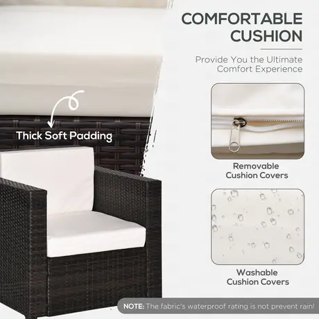 Buy Outsunny 1 Seater Rattan Garden All-Weather Wicker Weave Single, 5 from Furnituretta