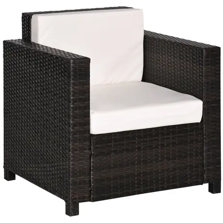 Buy Outsunny 1 Seater Rattan Garden All-Weather Wicker Weave Single from Furnituretta
