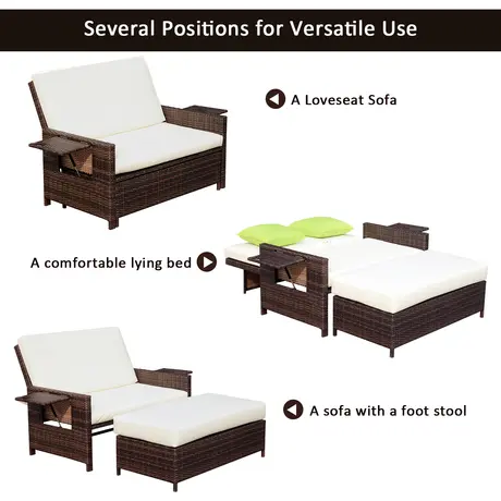 Buy Outsunny 2 Seater Assembled Garden Patio Outdoor Rattan, 5 from Furnituretta