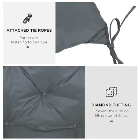 Buy Outsunny 2 Seater Bench Cushion, Garden Chair Cushion, 6 from Furnituretta