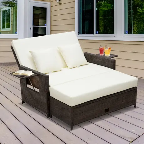 Buy Outsunny 2 Seater Assembled Garden Patio Outdoor Rattan, 2 from Furnituretta