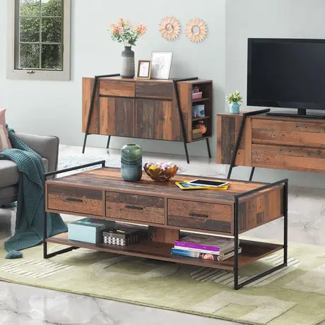 Buy Abbey Coffee Table with 3 Drawers - Perfect for Modern Living Rooms from Furnituretta