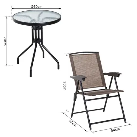 Buy Outsunny 3 Piece Patio Furniture Garden Bistro Set Outdoor, 3 from Furnituretta