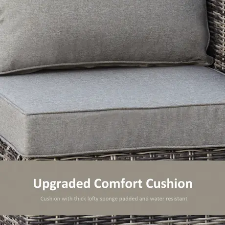 Buy Outsunny 2 Seater Rattan Garden Furniture Set Tall Glass-Top Table, 6 from Furnituretta