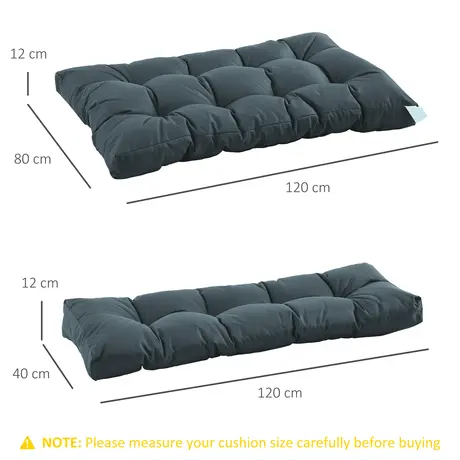 Buy Outsunny 2Pcs Garden Tufted Pallet Cushion Seat Pad, 3 from Furnituretta