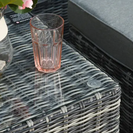 Buy Outsunny 2 Seater Rattan Garden Furniture Set Tall Glass-Top Table, 7 from Furnituretta