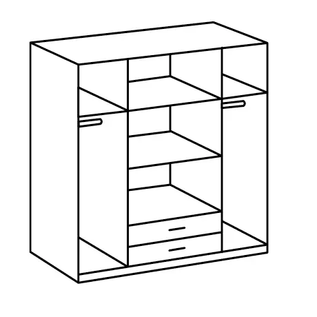 Buy Lincoln 4 Door 2 Drawer Wardrobe – Matt White & Oak Effect with Mirrors, 2 from Furnituretta