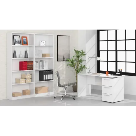 Buy Ruma White Gloss Computer Desk – 3 Drawers & Sleek Modern Finish, 4 from Furnituretta