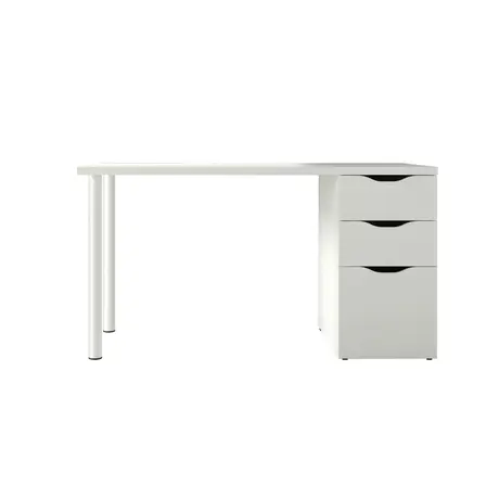 Buy Wells White Computer Desk with 3 Drawers – Spacious & Stylish Workspace, 4 from Furnituretta