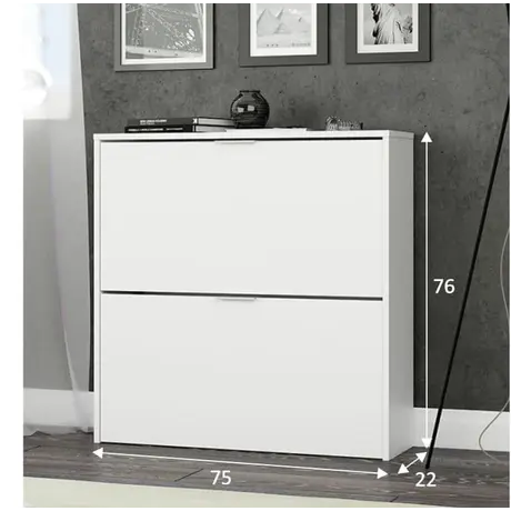 Buy York Matt White 2 Drawer Shoe Cabinet – Compact & Stylish Storage, 5 from Furnituretta