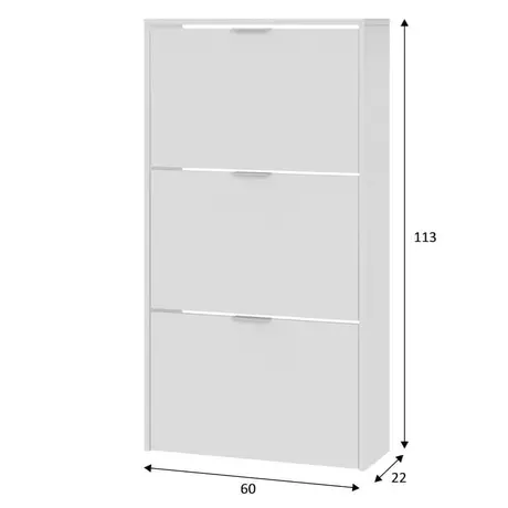 Buy York Matt White 3 Drawer Shoe Cabinet – Stackable & Space-Saving Design, 6 from Furnituretta