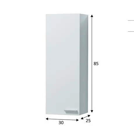 Buy Lydd Bathroom Wall Cupboard – White Gloss Finish with Reversible Doors, 2 from Furnituretta