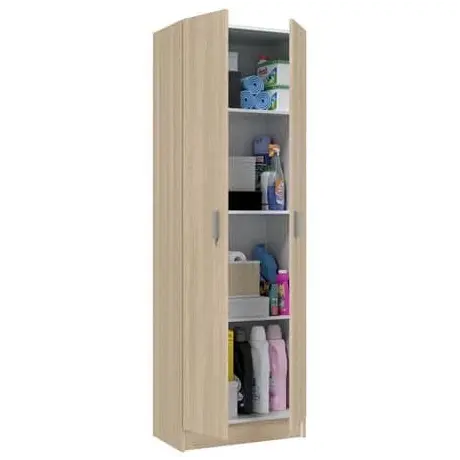 Buy Eva Multi-Purpose Wide Storage Cupboard – Oak Effect with Adjustable Shelves, Colour: Oak, 6 from Furnituretta