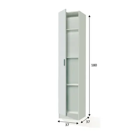 Buy Eva Multi-Purpose Narrow Storage Cupboard – White Matt Finish with Adjustable Shelves, Colour: White, 3 from Furnituretta