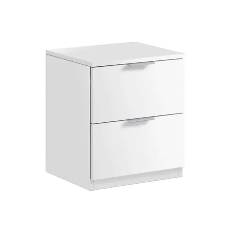 Buy Boston 2 Drawer Bedside Cabinet – Sleek White Finish with Compact Design from Furnituretta