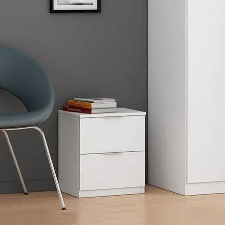 Buy Boston 2 Drawer Bedside Cabinet – Sleek White Finish with Compact Design, 3 from Furnituretta