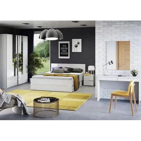 Buy Malton 2 Drawer Dressing Table – White Gloss Fronts with Matt White Frame, 5 from Furnituretta