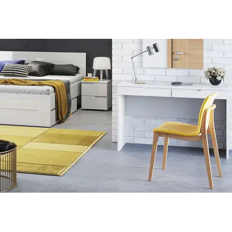 Buy Malton 2 Drawer Dressing Table – White Gloss Fronts with Matt White Frame, 4 from Furnituretta