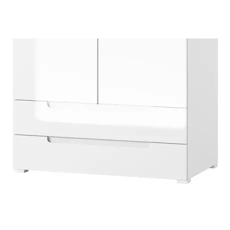 Buy Malton Sleek Design Wardrobe – White Gloss Fronts with Matt White Frame and Handleless Finish, 3 from Furnituretta