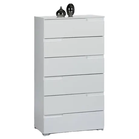Buy Malton Chest of Drawers – White High Gloss Fronts with Matt White Frame from Furnituretta