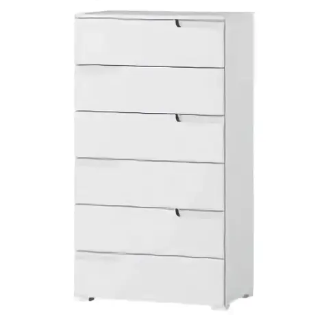Buy Malton Chest of Drawers – White High Gloss Fronts with Matt White Frame, 3 from Furnituretta
