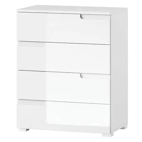 Buy Malton Narrow Chest of Drawers – White Gloss Fronts with Matt White Frame from Furnituretta