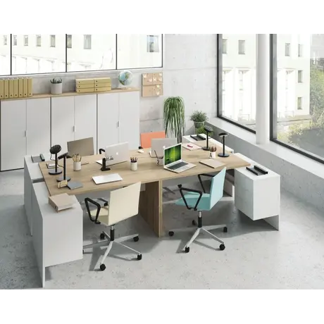 Buy Corby L-Shaped Computer Desk – Oak and White Finish with 2 Drawers and Shelf, 8 from Furnituretta