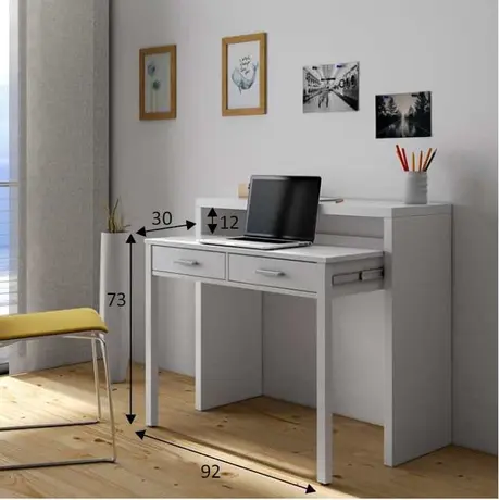 Buy Epsom Computer Writing Desk – Concrete Grey & White Finish with Reversible Legs, 7 from Furnituretta