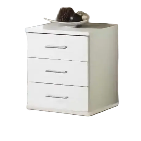 Buy Jarrow Bedside Chest of Drawers – Alpine White Finish with 3 Smooth-Glide Drawers, 2 from Furnituretta