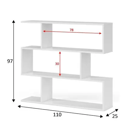 Buy Arun Short Bookcase – White Gloss Finish with Wide Shelving, 2 from Furnituretta