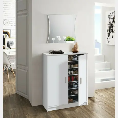Buy Ware Shoe Cupboard – White Matt Finish with 6 Shelves for Up to 30 Pairs, 4 from Furnituretta
