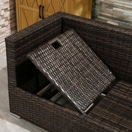 Buy Outsunny 4-Seater Rattan Garden Furniture Storage Sofa Set, 8 from Furnituretta