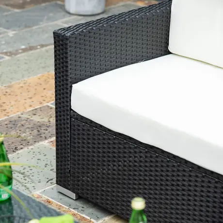 Buy Outsunny 4-Seater Rattan Sofa Set Garden Rattan Furniture, 8 from Furnituretta