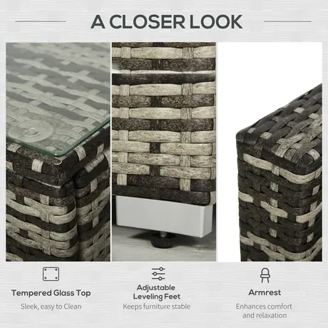 Buy Outsunny 4-Seater Garden Rattan Furniture Set, Outdoor, 6 from Furnituretta