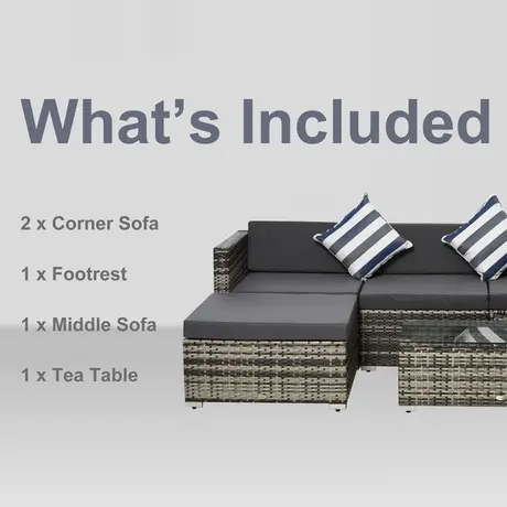 Buy Outsunny 4-Seater Garden Rattan Furniture Set, Outdoor, 7 from Furnituretta
