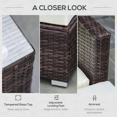 Buy Outsunny 4-Seater Garden Rattan Furniture Rattan Sofa Set, 6 from Furnituretta